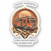 Dapperheid en toewijding brandweer sticker (Voorkant)