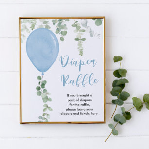 Dapperpelbord blauwe ballonnen groen poster