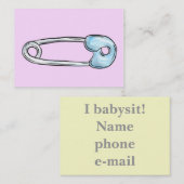 Dappertje op roze Babysitter-visitekaartje Visitekaartje (Voorkant / Achterkant)