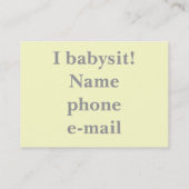 Dappertje op roze Babysitter-visitekaartje Visitekaartje (Achterkant)