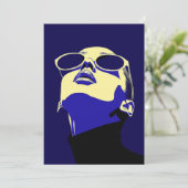 Dappige Pop Art Vrouw met Zonnebril Kaart (Staand voorkant)