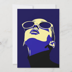 Dappige Pop Art Vrouw met Zonnebril Kaart