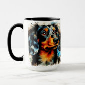 Dapple Dachshund Christmas Coffee Mok (Links)