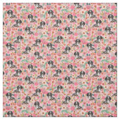 Dapple Dachshund  florals roze Stof (Swatch)
