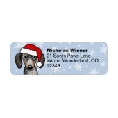 Dapple Dachshund Kerst Hond Retouradres Etiket (Voorkant)
