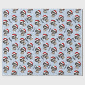 Dapple Dachshund Kerstmis Aangepaste Naam Leuke Ho Cadeaupapier (Vlak)