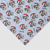Dapple Dachshund Kerstmis Aangepaste Naam Leuke Ho Tissuepapier (Detail)