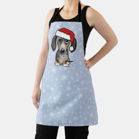 Dapple Dachshund Kerstmis Hond Vakantie Schort (Insitu)