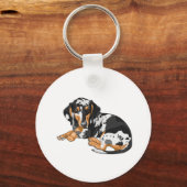 Dapple Dachshund Keyring Sleutelhanger (Voorkant)