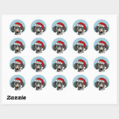 Dapple Dachshund Santa Schattige Wiener Dog Custom Ronde Sticker (Vel)