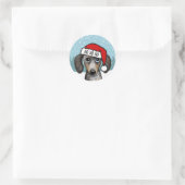 Dapple Dachshund Santa Schattige Wiener Dog Custom Ronde Sticker (Tas)