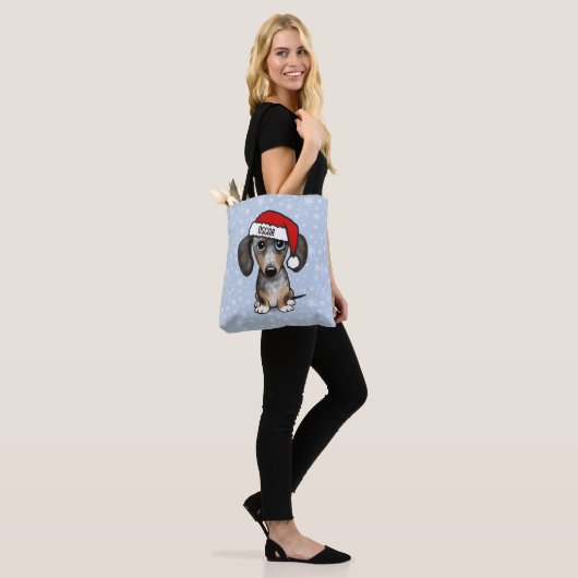 Dapple Dachshund Santa Schattige Wiener Dog Tote Bag (Op model)