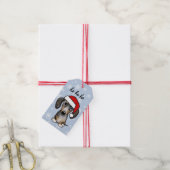 Dapple Dachshund Santa Schattige Wiener Hondenkers Cadeaulabel (Met Touw)