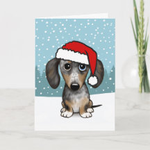 Dapple Dachshund Santa Schattige Wiener Hondenkers