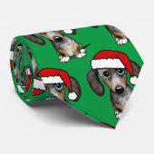 Dapple Dachshund Santa Wiener Hondenkerst Stropdas (Opgerold)