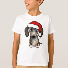 Dapple Dachshund Santa Wiener Hondenkerst T-shirt