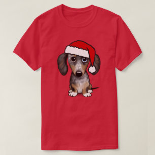 Dapple Dachshund Santa Wiener Hondenkerst T-shirt