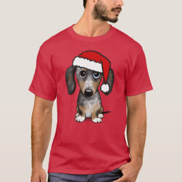 Dapple Dachshund Santa Wiener Hondenkerst T-shirt