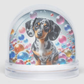 DAPPLE DACHSHUND SNOW GLOBE SNEEUWBOL (Voorkant)