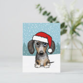 Dapple Dachshund Vakantie Schattige Pet Dog Custom Briefkaart (Staand voorkant)