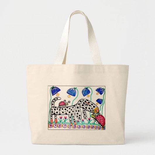 Dapple Doxie in the Bluebells Grote Tote Bag (Voorkant)