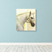 Dapple Gray Andalusië Horse Canvas Afdruk (Insitu (Houten vloer))
