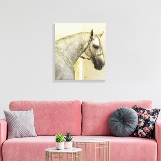 Dapple Gray Andalusië Horse Canvas Afdruk (Insitu (Woonkamer))