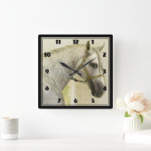 Dapple Gray Andalusië Horse Vierkante Klok (Huis)