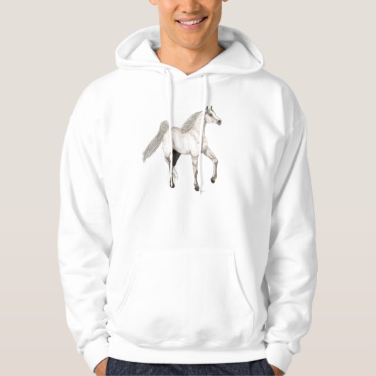 Dapple Gray Arabian Horse Hoodie (Voorkant)
