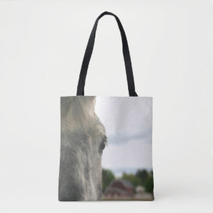 Dapple Gray Draft Horse Eye Tote Bag