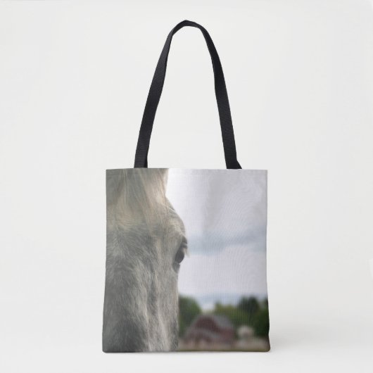 Dapple Gray Draft Horse Eye Tote Bag (Voorkant)