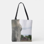 Dapple Gray Draft Horse Eye Tote Bag (Achterkant)