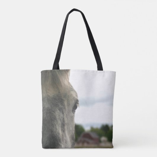 Dapple Gray Draft Horse Eye Tote Bag (Achterkant)