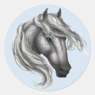 Dapple Gray Horse Head Ronde Sticker