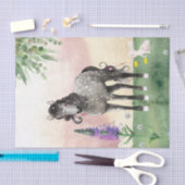  dapple Gray Horse in Meadow en Flowers Tissuepapier (Craft)