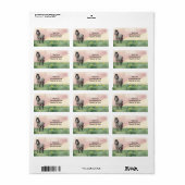Dapple Gray Horse in Wildflower Meadow Address Etiket (Full Sheet)