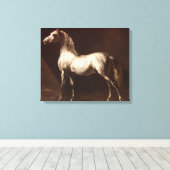 Dapple Gray Horse (van Théodore Géricault) Canvas Afdruk (Insitu (Houten vloer))