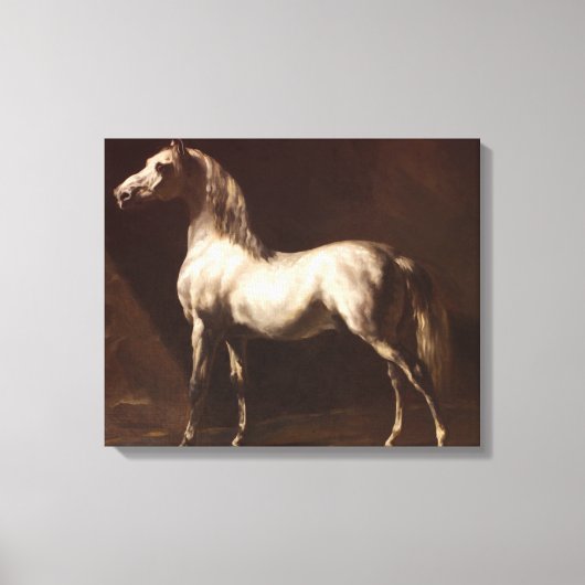 Dapple Gray Horse (van Théodore Géricault) Canvas Afdruk (Voorkant)