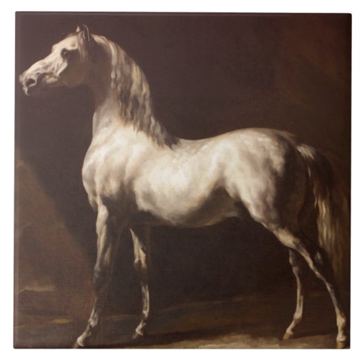 Dapple Gray Horse (van Théodore Géricault) Tegeltje (Voorkant)
