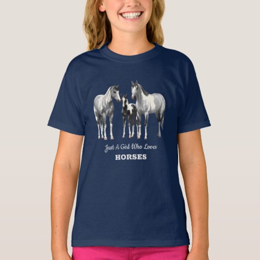 Dapple Gray Pinto Paint Quarter Horses T-shirt (Voorkant)