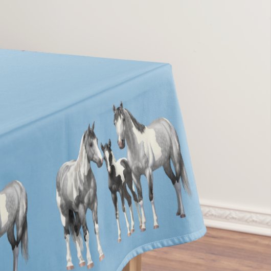 Dapple Gray Pinto Paint Quarter Horses Tafelkleed (Voorbeeld)