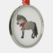 Dapple Gray Pony kerstversiering Metalen Ornament (Rechts)