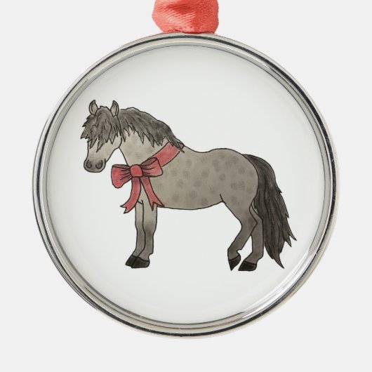 Dapple Gray Pony kerstversiering Metalen Ornament (Voorkant)