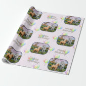 Dapple Gray Quarter Horse Mare Palomino Foal Cadeaupapier (Uitgerold)