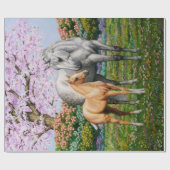 Dapple Gray Quarter Horse Mare Palomino Foal Cadeaupapier (Vlak)