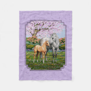 Dapple Gray Quarter Horse Mare Palomino Foal Fleece Deken