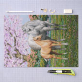 Dapple Gray Quarter Horse Mare Palomino Foal Tissuepapier (Craft)