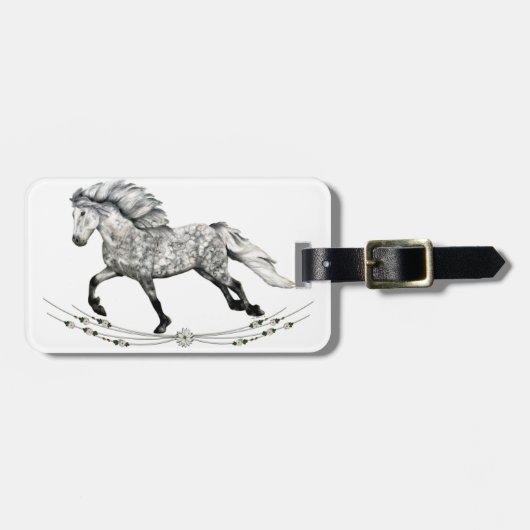 Dapple Grey IJslandse Mare Grá Bagagelabel (Voorkant horizontaal)