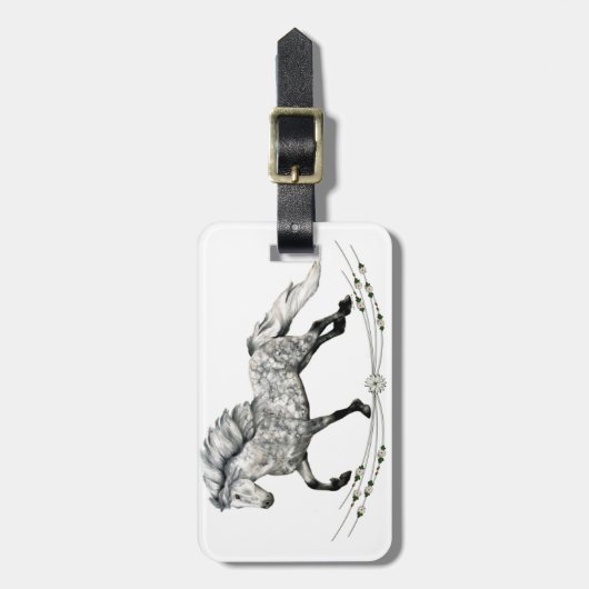 Dapple Grey IJslandse Mare Grá Bagagelabel (Voorkant verticaal)