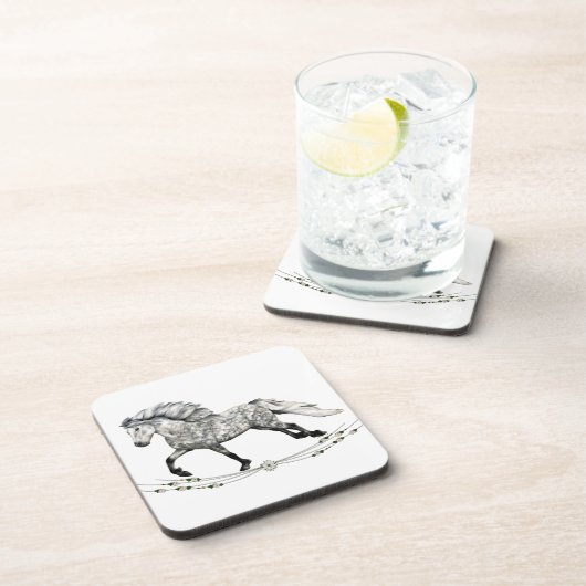 Dapple Grey IJslandse Mare Grá Drankjes Onderzetter (Rechterzijde)